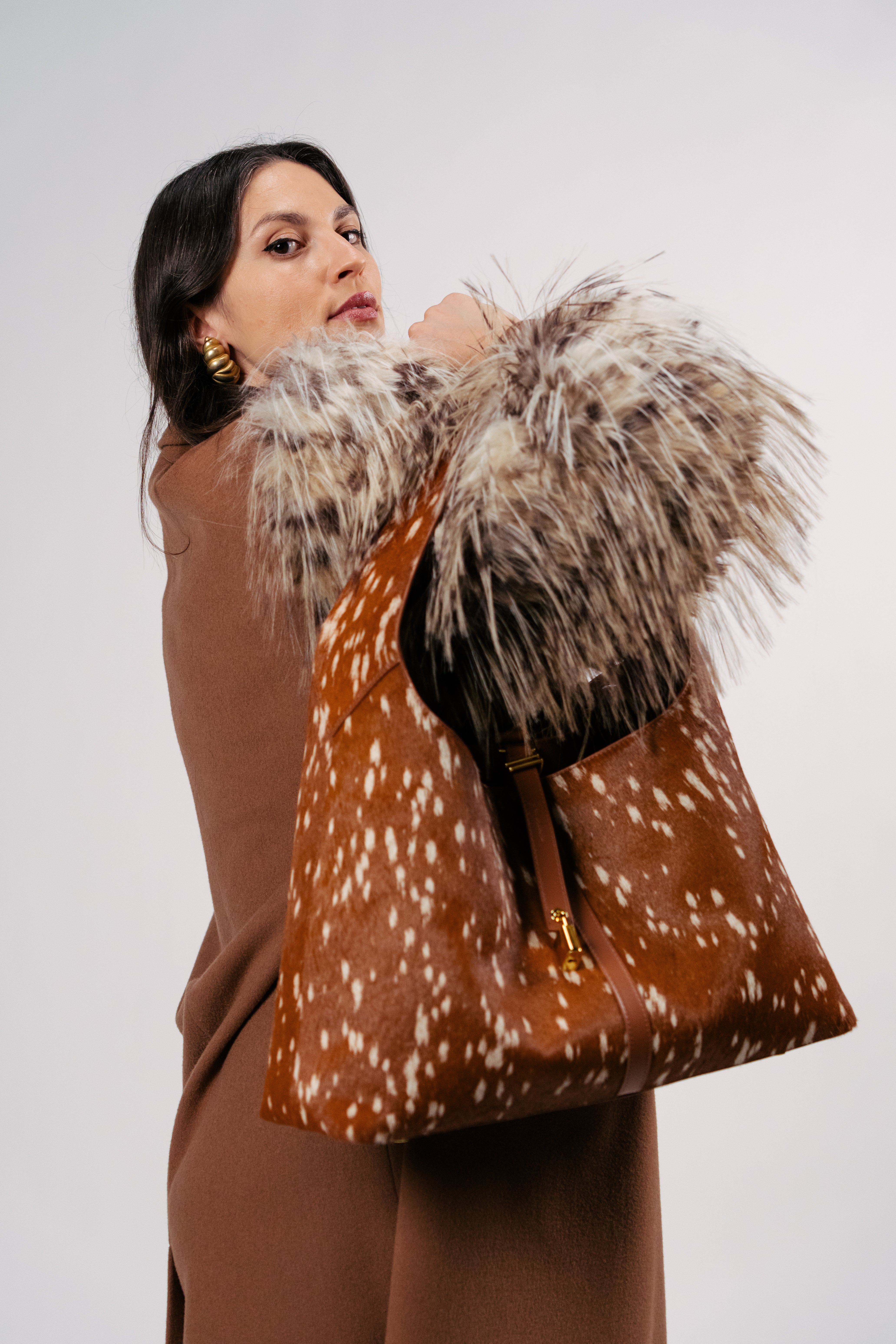Limited Edition: Natasha Shoulder Tote Bag in Luxe Deer (Pre-Order)