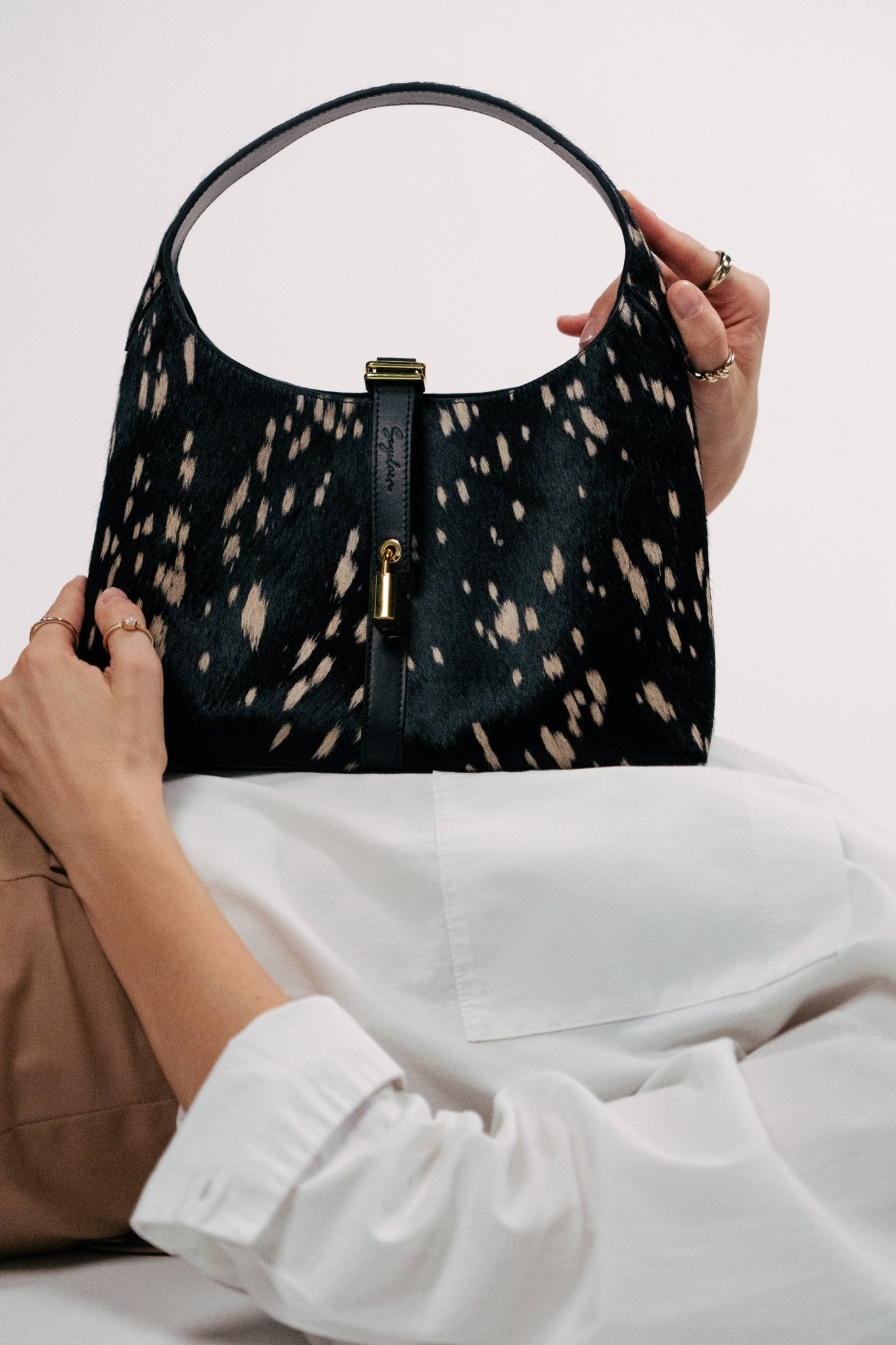 Limited Edition: Natasha Petite Bag in Noir Deer - Seyclair