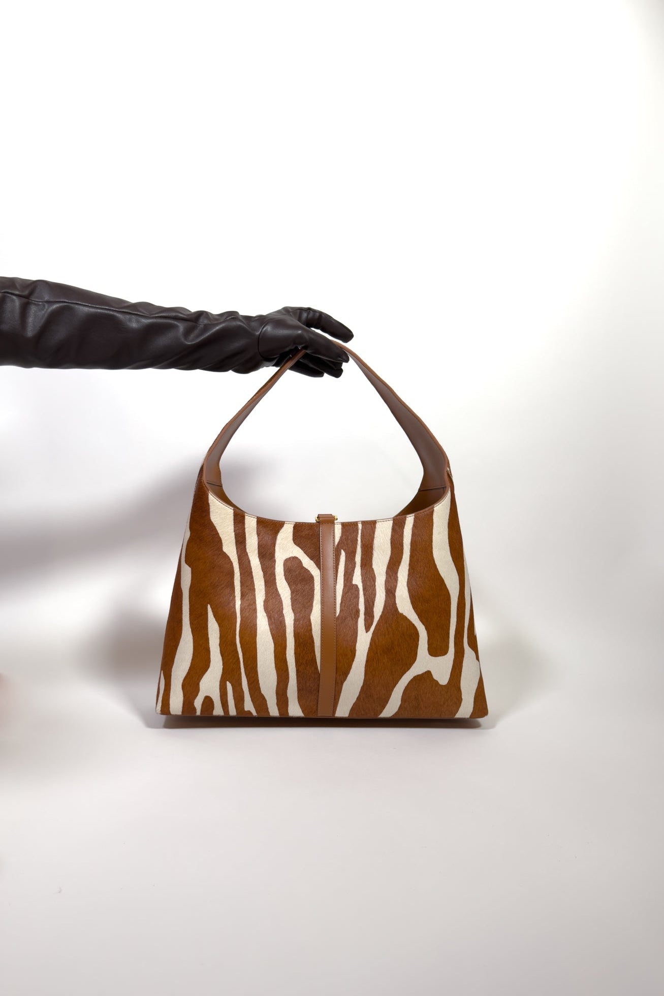Limited Edition: Natasha Shoulder Tote Bag in Chestnut Zebra (Pre-Order) - Seyclair