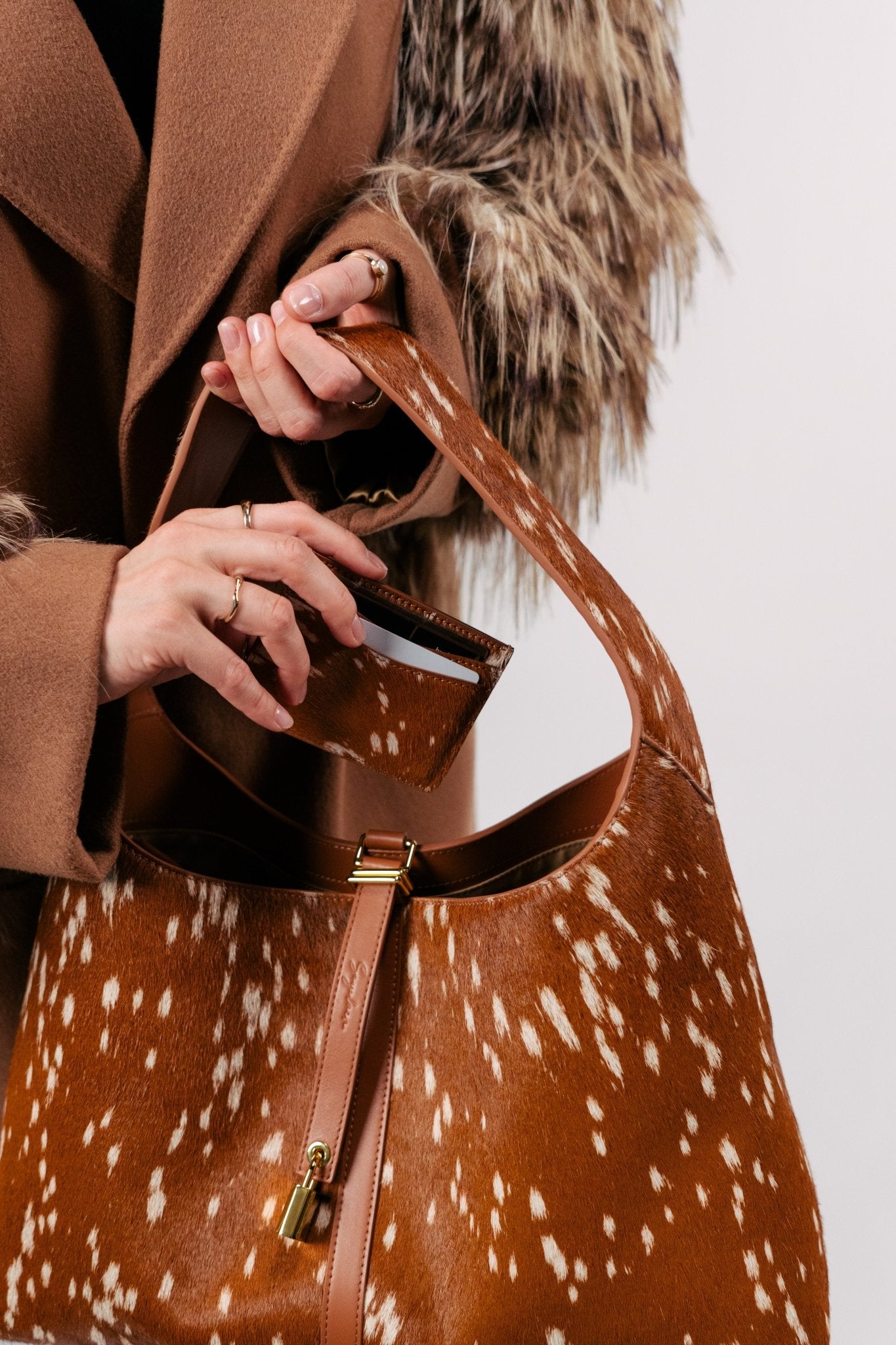 Limited Edition: Natasha Shoulder Tote Bag in Luxe Deer (Pre-Order) - Seyclair
