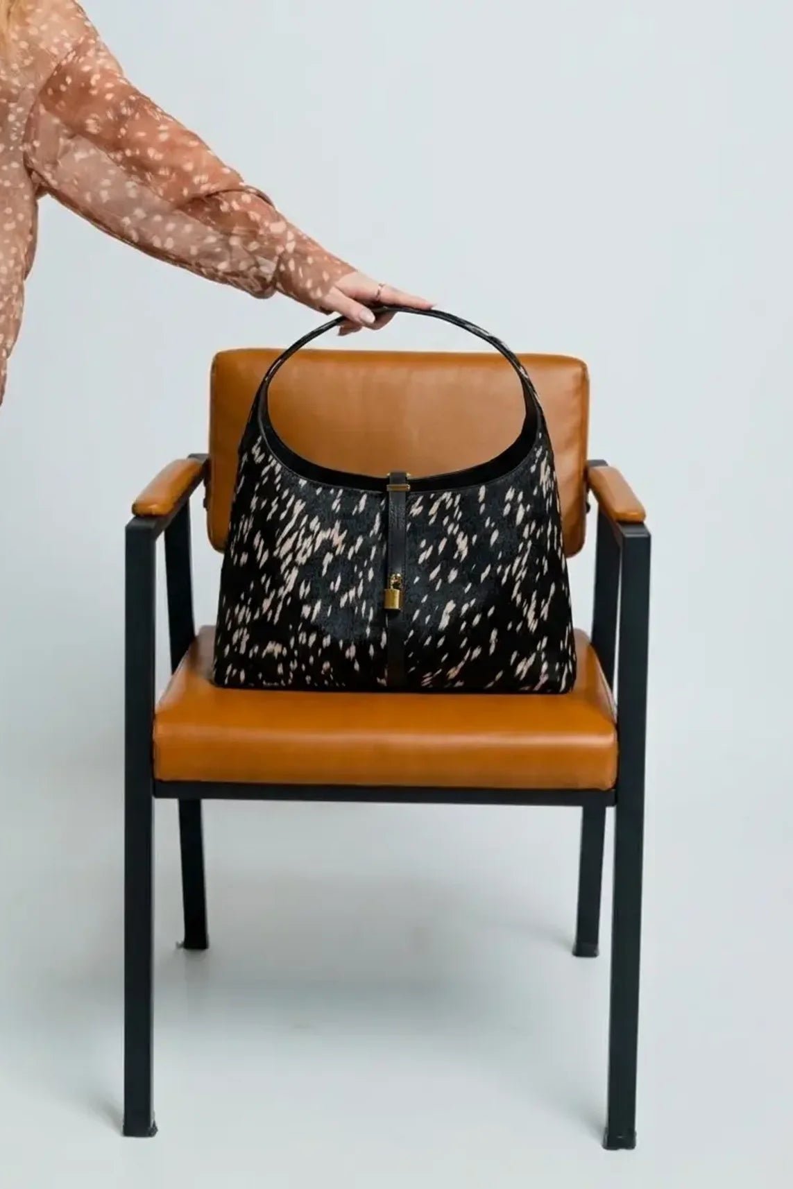 Limited Edition: Natasha Shoulder Tote Bag in Noir Deer (Pre - order) - Seyclair