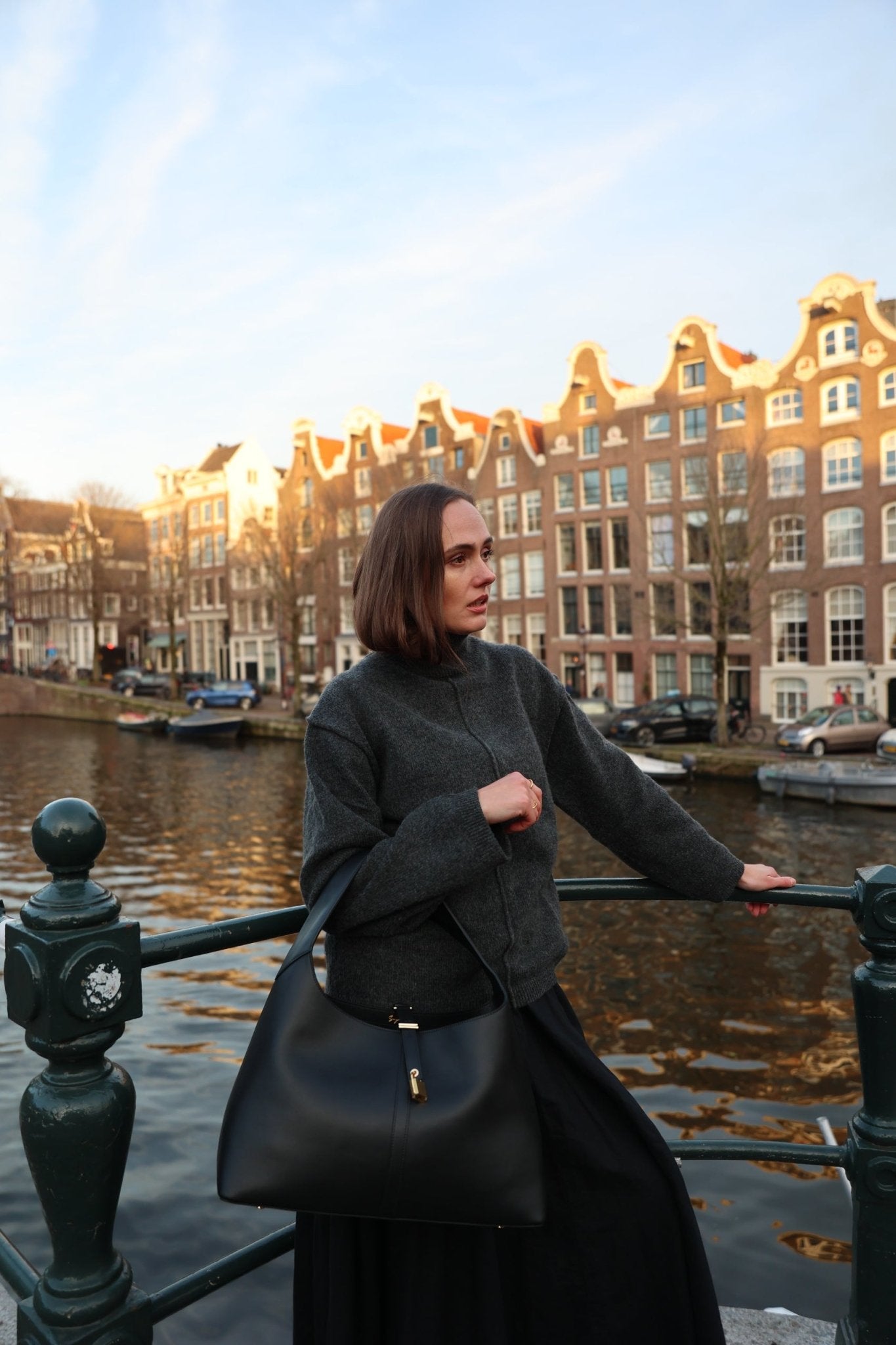 Limited Edition: Natasha Shoulder Tote in Polished Black - Seyclair