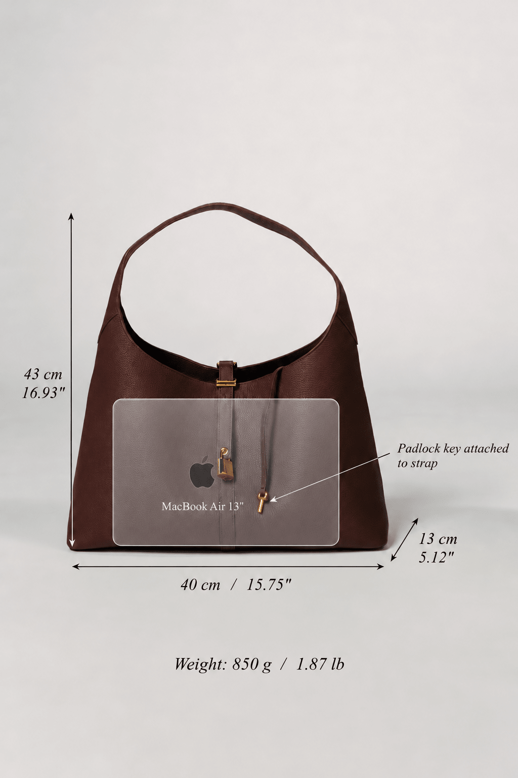 Natasha Shoulder Tote Bag in Mocha - Seyclair