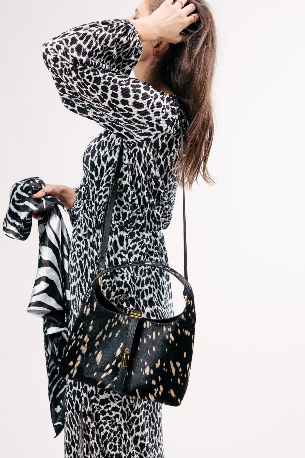 Limited Edition: Natasha Petite Bag in Noir Deer - Seyclair