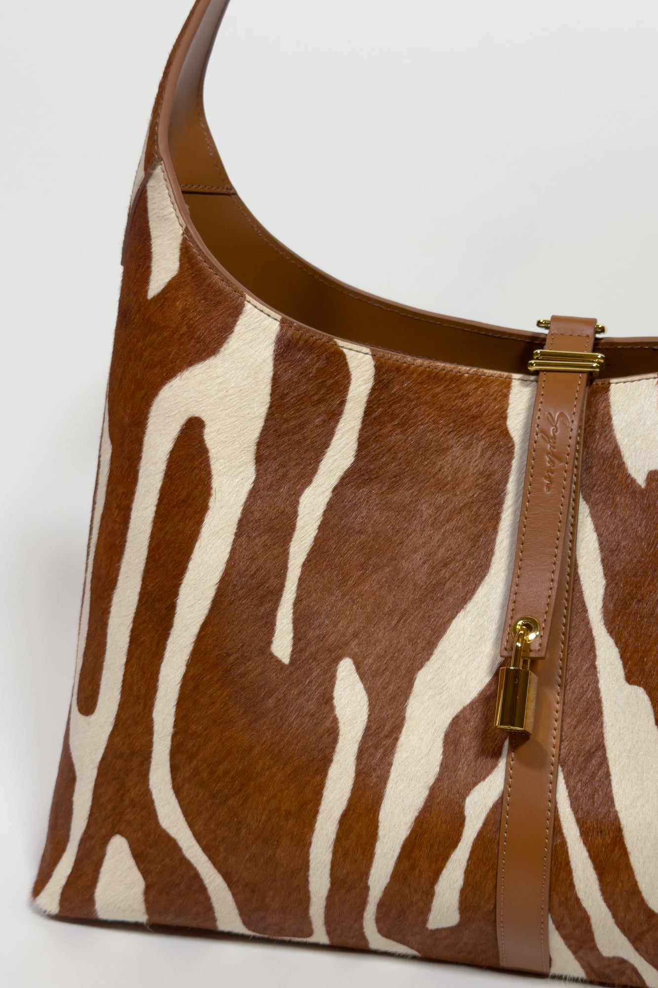 Limited Edition: Natasha Shoulder Tote Bag in Chestnut Zebra (Pre-Order) - Seyclair